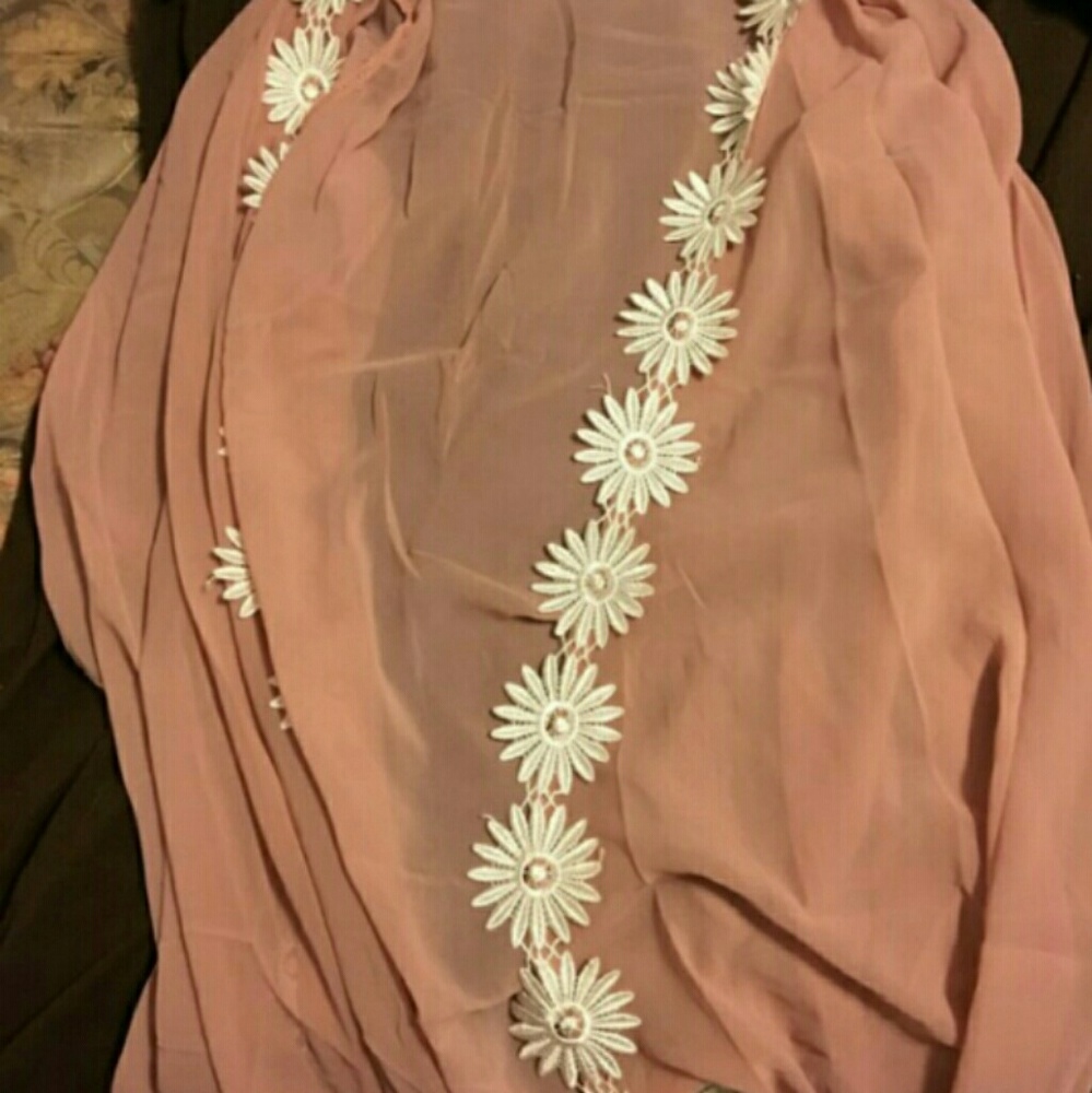 Peach & flower cardigan